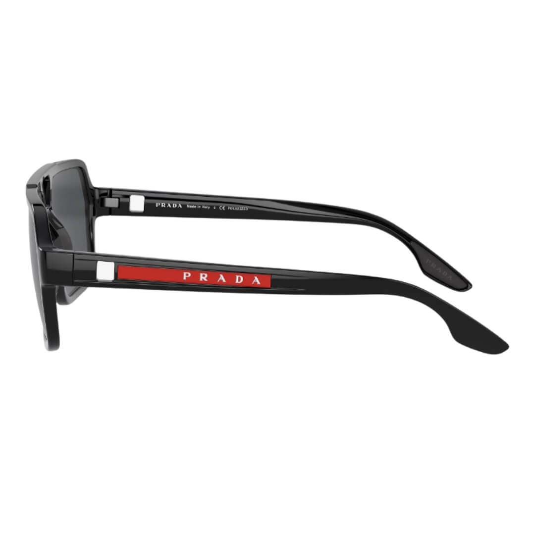 Prada Linea Rossa PS 01XS 1AB02G - Left Side Angle of Black Frame