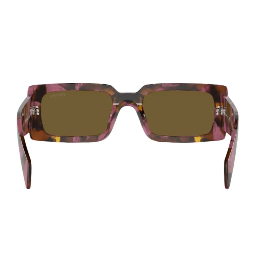 Prada PR A07S 18N01T - Back Angle Highlighting Dark Brown Lenses