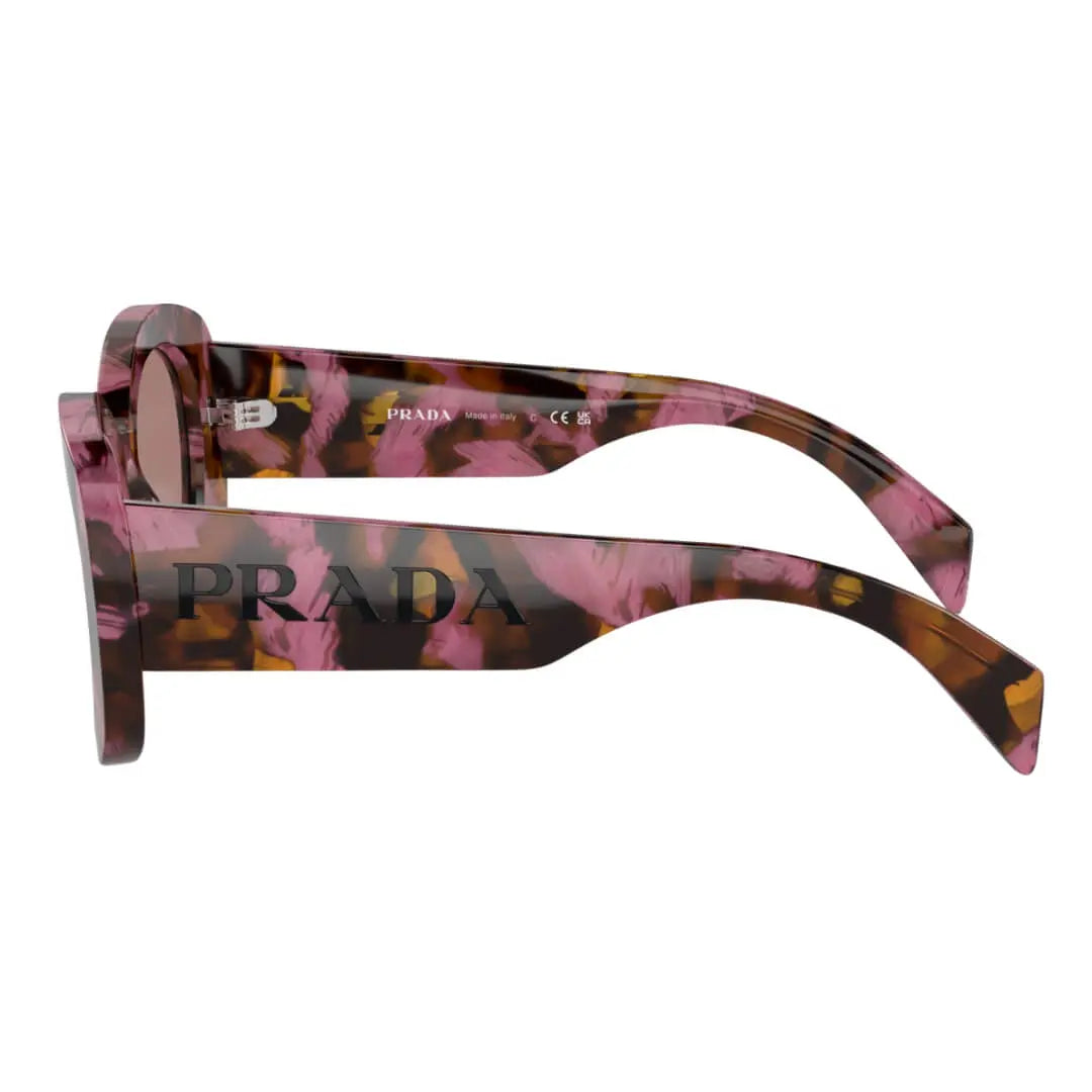 Prada PR A13S 18N10D - Left Side Angle View of Tortoise Cognac Begonia Frame