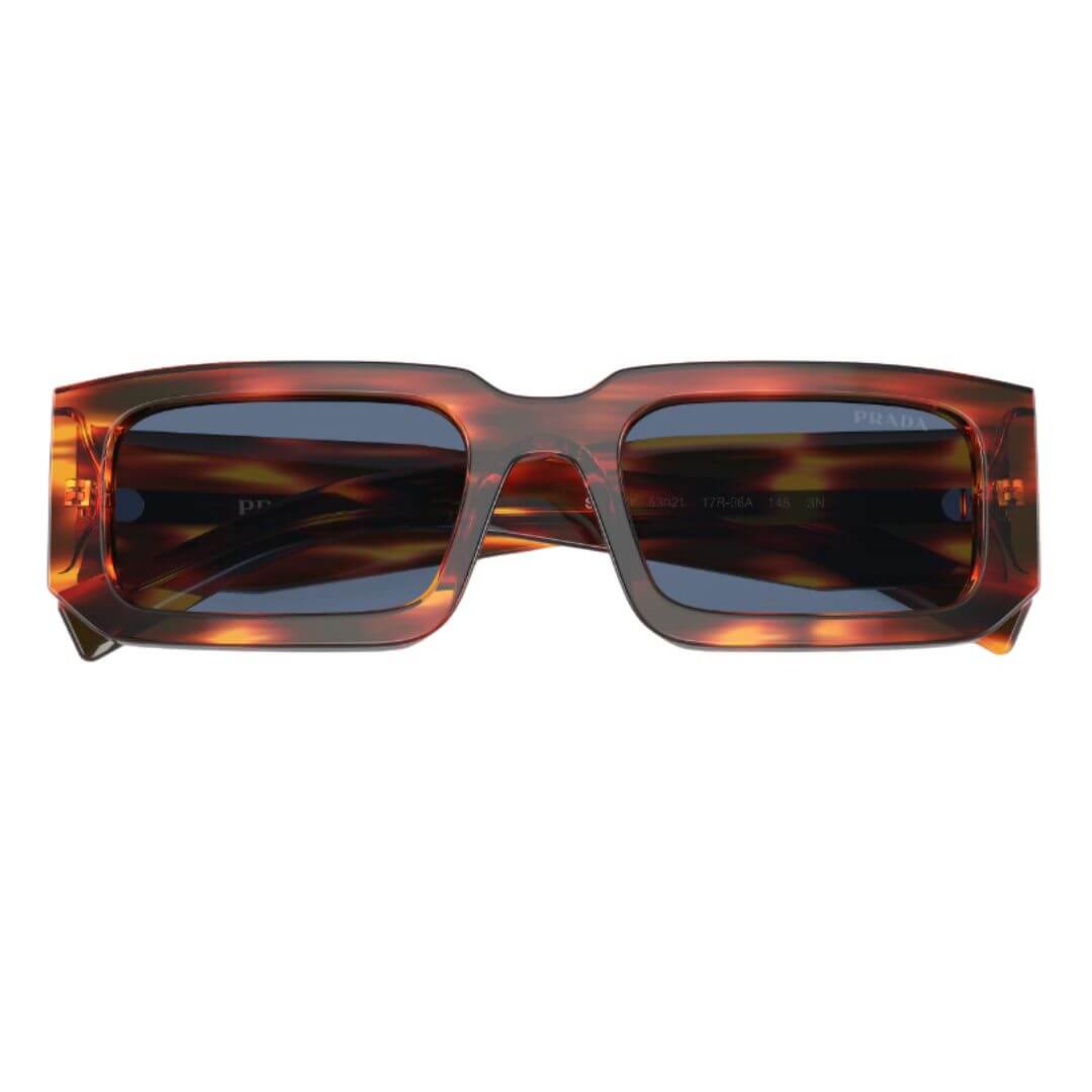 Elegant Prada PR 06YS Sunglasses - Top View of Striped Radica Frame NZ