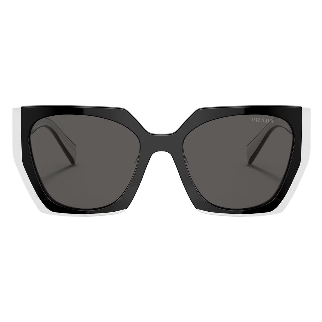 Front view of Prada PR 15WS 09Q5S0 featuring a bold rectangular black and white acetate frame - Gadgets Online NZ