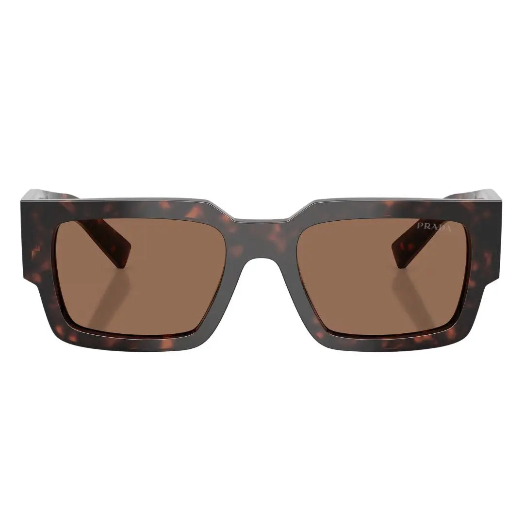Front view of Prada PR B17S 17N06B featuring a bold rectangular tortoise shell acetate frame - Gadgets Online NZ