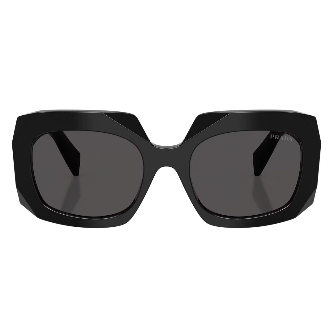 Front view of Prada PR B23S 16K08Z featuring a bold black oversized geometric acetate frame - Gadgets Online NZ