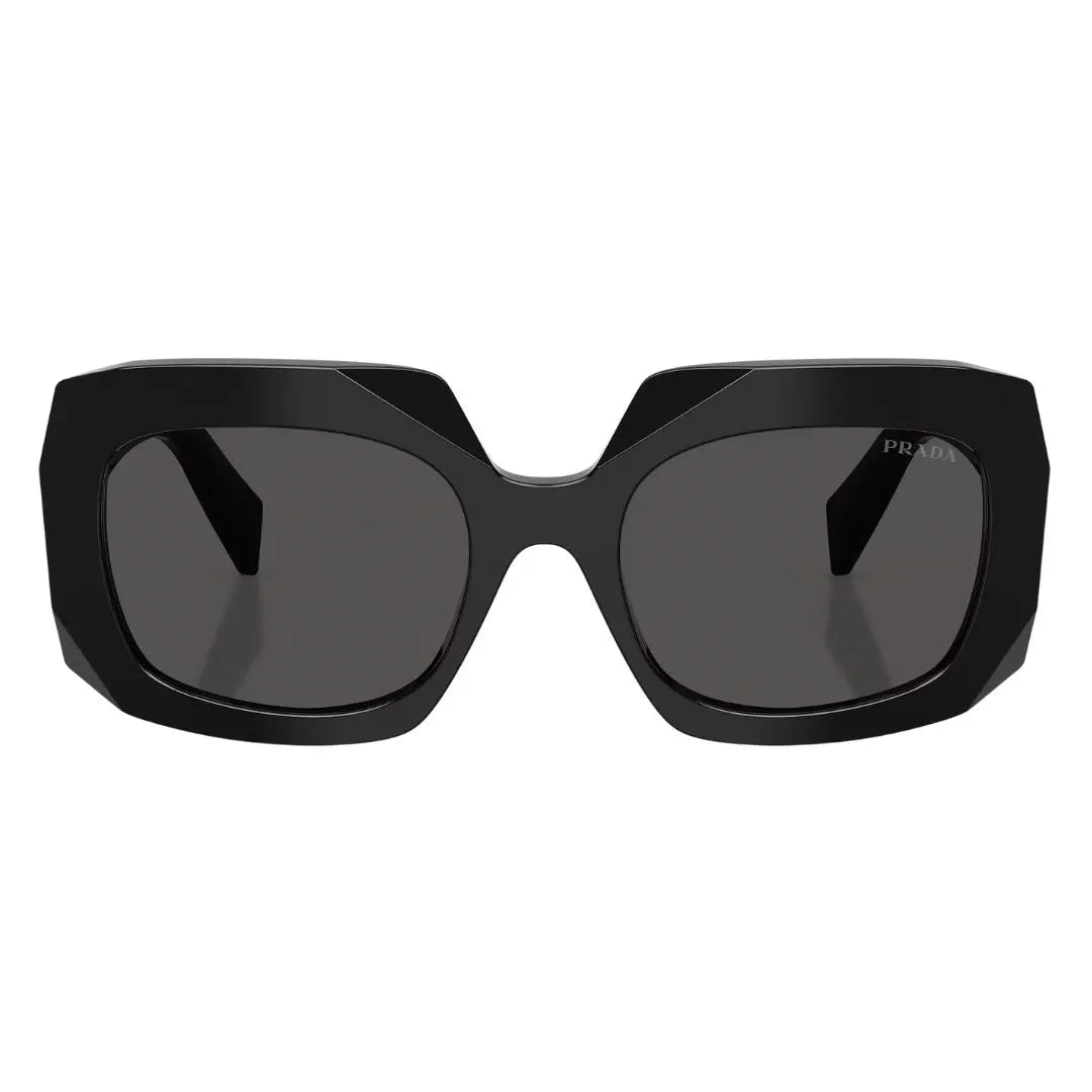 Front view of Prada PR B23S 16K08Z featuring a bold black oversized geometric acetate frame - Gadgets Online NZ