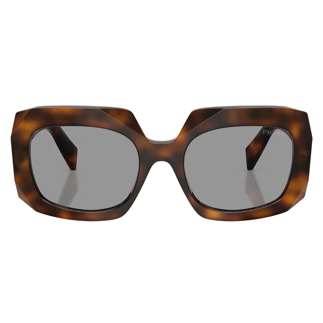 Front view of Prada PR B23S 20D50Q featuring a bold oversized square Juniper Tortoise acetate frame - Gadgets Online NZ