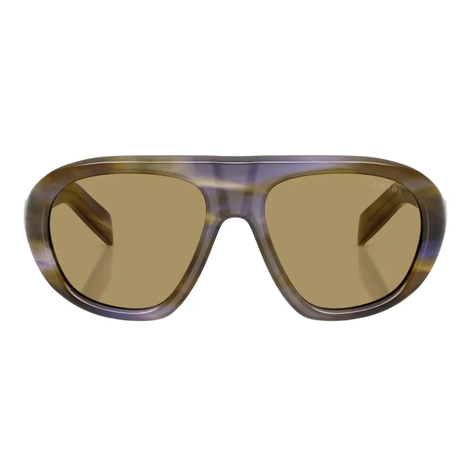 Front view of Prada PR C05S 23G70G featuring a narrow rectangular chalk white acetate frame - Gadgets Online NZ