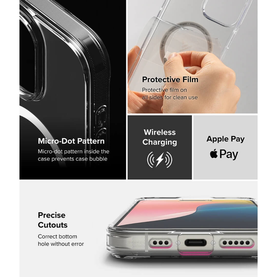 Precise cutouts protective film and wireless case for iPhone 16 Pro Max