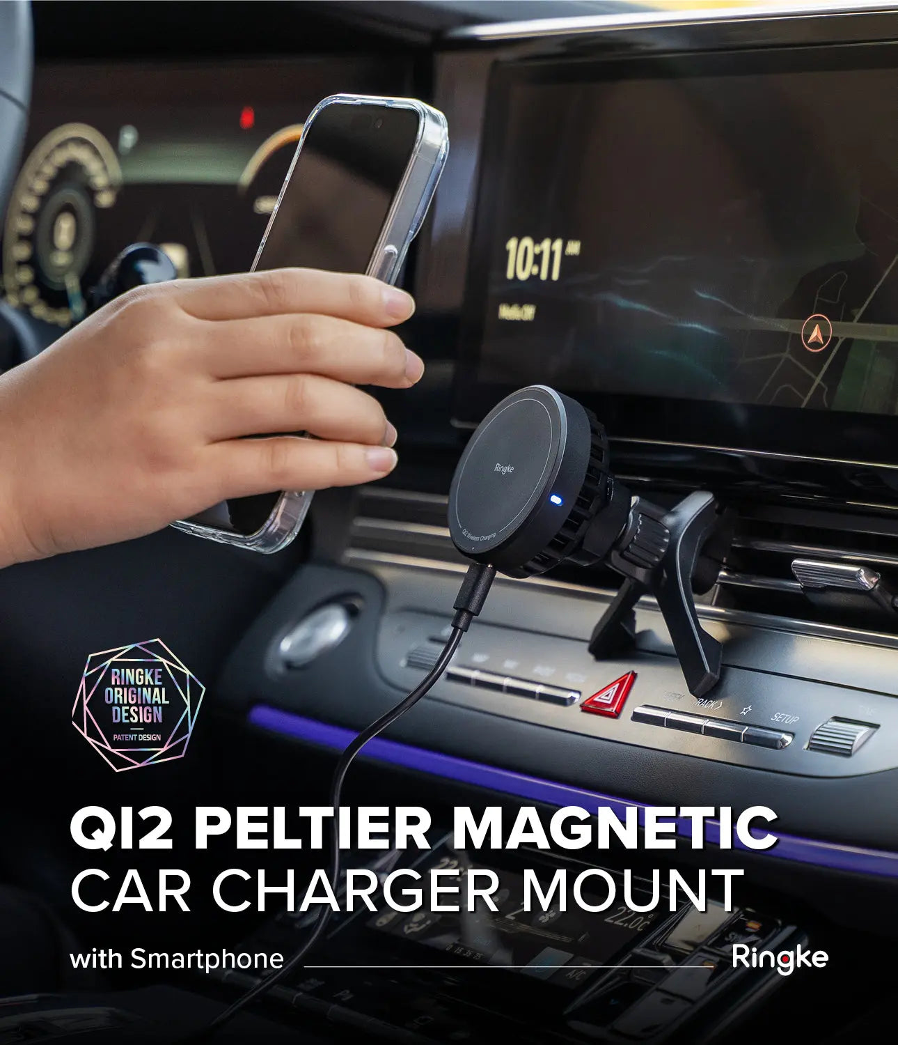 Ringke Qi2 25W Peltier Magnetic Car Charger Mount - Gadgets Online NZ Ltd