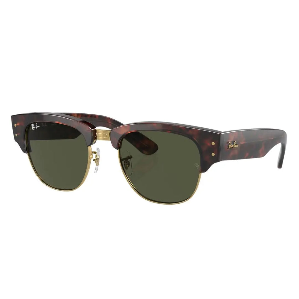Ray-Ban RB0316S Mega Clubmaster 990/31 sunglasses, tortoise shell and gold frame with green lenses - Gadgets Online NZ