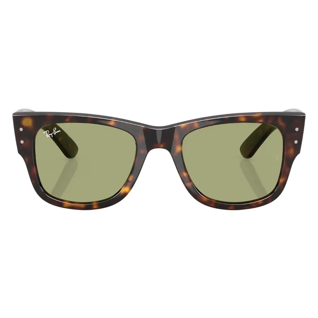 Front view of Ray-Ban Mega Wayfarer RB0840S 902/4E featuring bold Havana frame and yellow lenses - Gadgets Online NZ