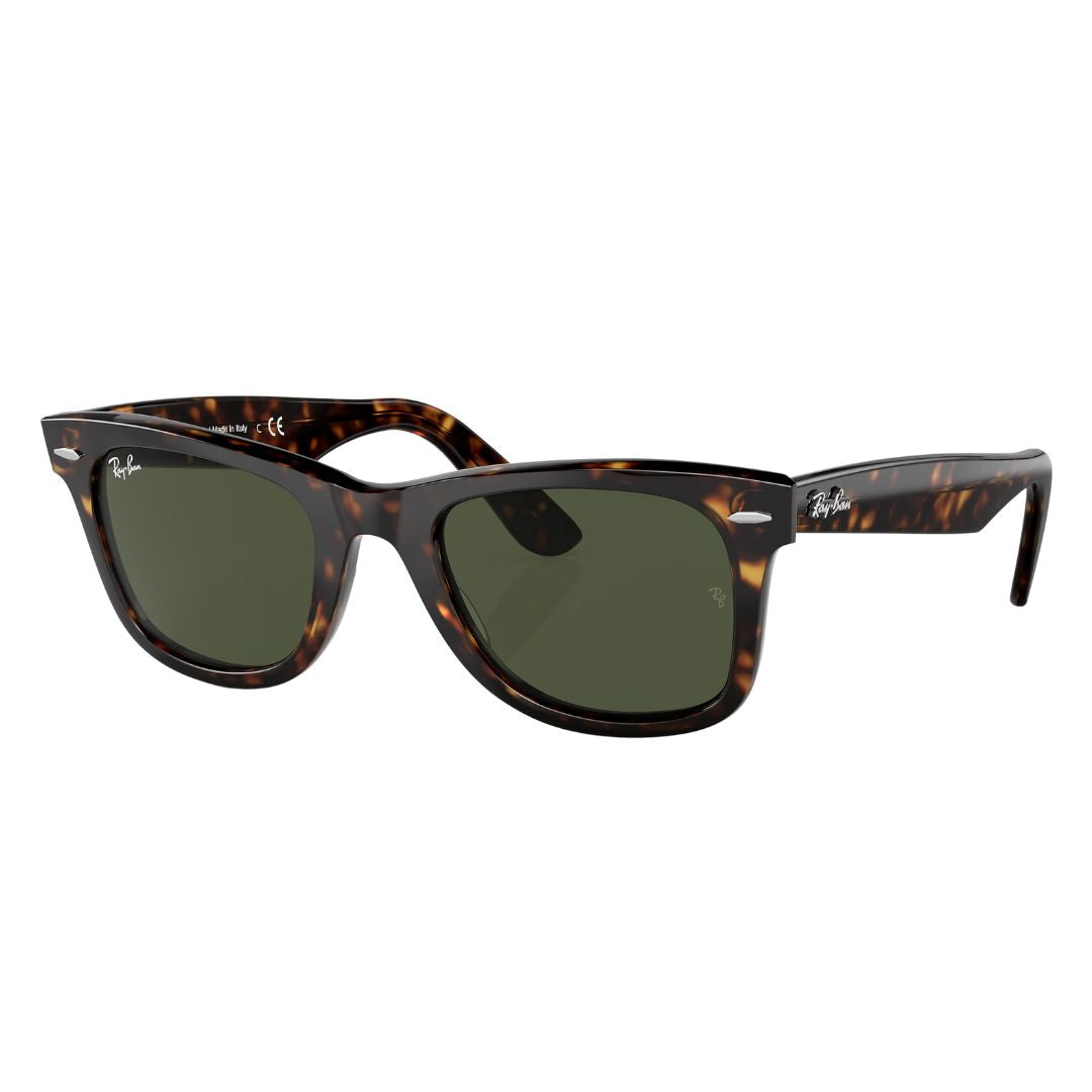 Ray-Ban RB2140 Original Wayfarer Bio-Based 135931 sunglasses, Havana frame with green G-15 lenses - Gadgets Online NZ