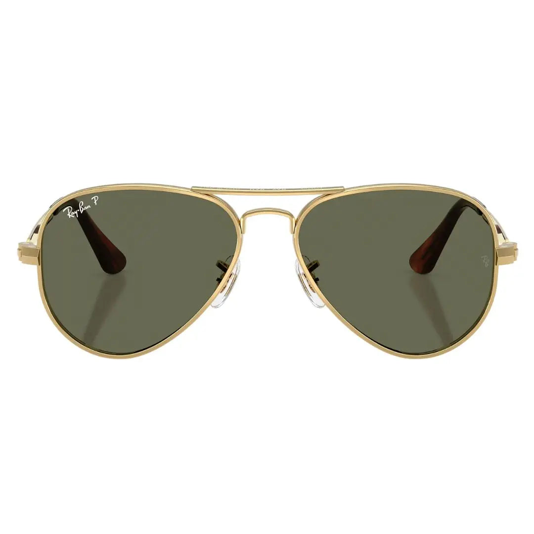 Front view of Ray-Ban Aviator Max RB3925 001/58 featuring bold gold double bridge and polarized lenses - Gadgets Online NZ