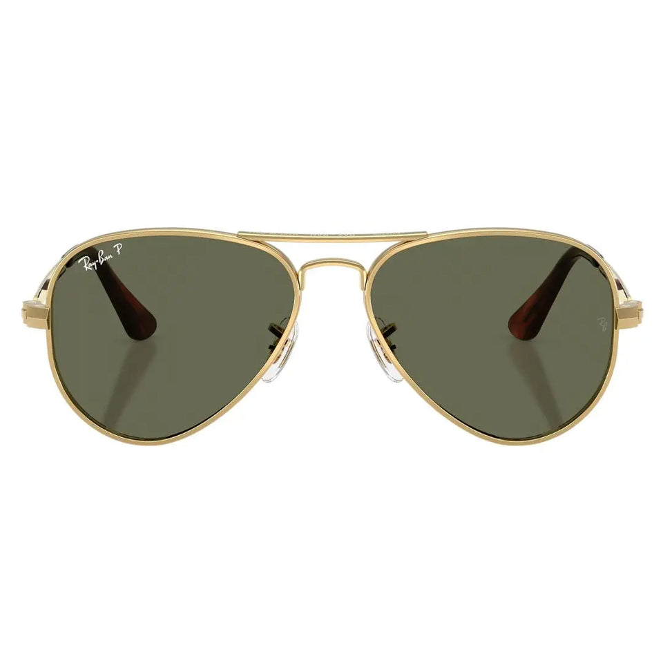 Front view of Ray-Ban Aviator Max RB3925 001/58 featuring bold gold double bridge and polarized lenses - Gadgets Online NZ