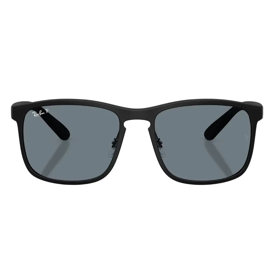 Front view of Ray-Ban RB4264 601S80 featuring matte black rectangular frame and Chromance lenses - Gadgets Online NZ