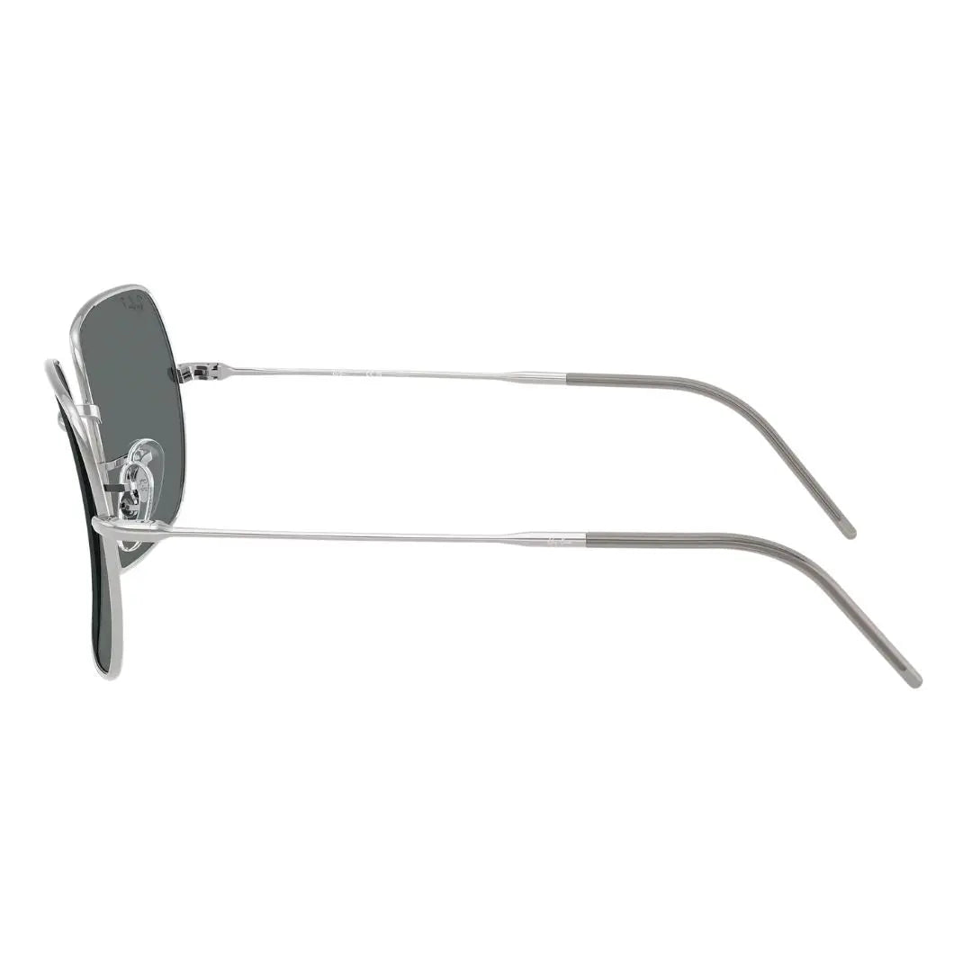 Side profile of Ray-Ban RBR0104S Square Reverse 1971 silver sunglasses with grey temple tips - Gadgets Online NZ
