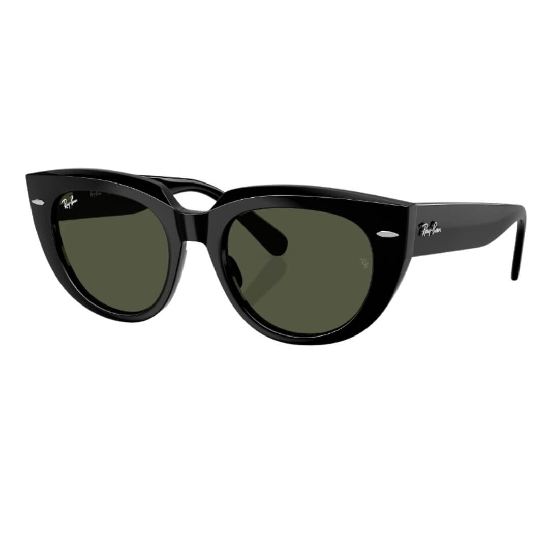 Ray-Ban Doreen RB2286 901/31 - Black Frame with Green Lens Front Left View