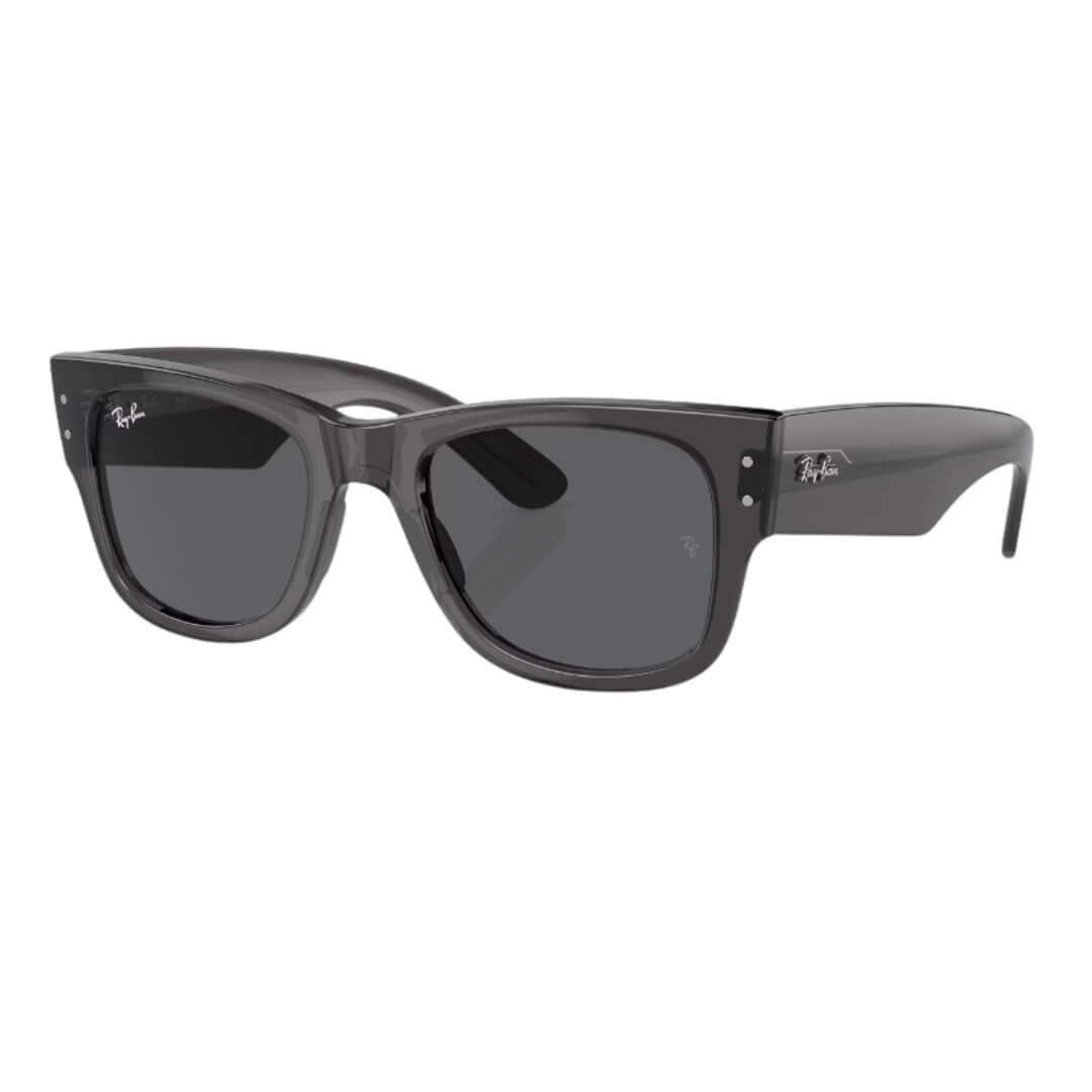 Ray-Ban Mega Wayfarer RB0840S 1406B1 - Transparent Black with Grey Lens Front Left View
