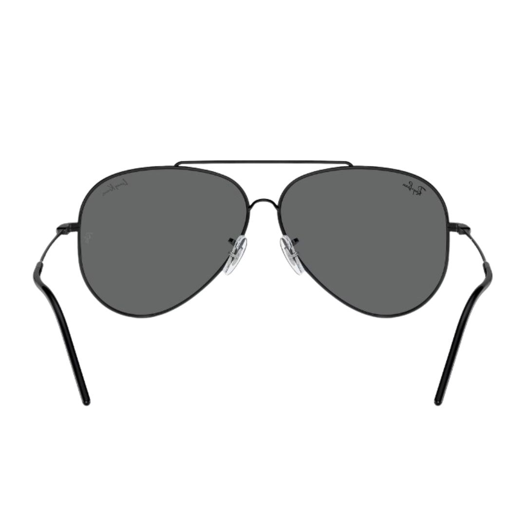 Ray-Ban Aviator Reverse RBR0101S 002/GR 62 - Black Frame, Dark Grey Lens Back View