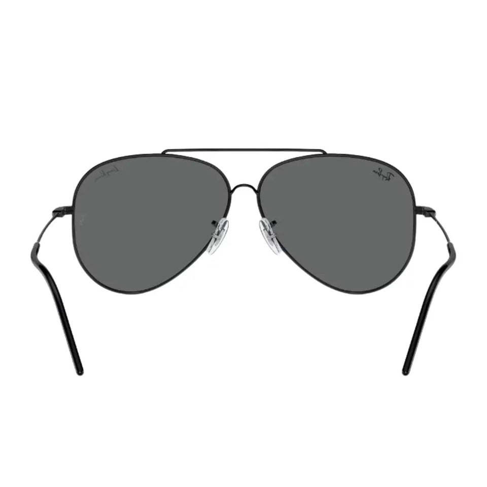 Ray-Ban Aviator Reverse RBR0101S 002/GR 62 - Black Frame, Dark Grey Lens Back View