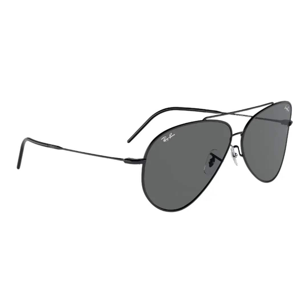 Ray-Ban Aviator Reverse RBR0101S 002/GR 62 - Black Frame, Dark Grey Lens Front Right View