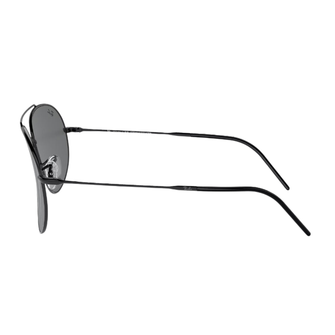 Ray-Ban Aviator Reverse RBR0101S 002/GR 62 - Black Frame, Dark Grey Lens Left Side View