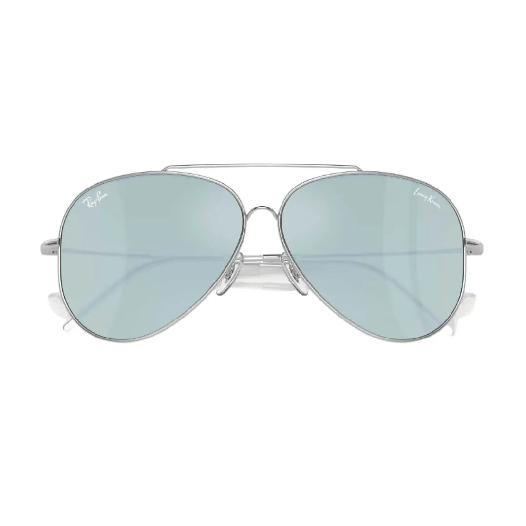 Ray-Ban Aviator Reverse RBR0101S 003/30 - Silver Frame With Silver Lens Folded View