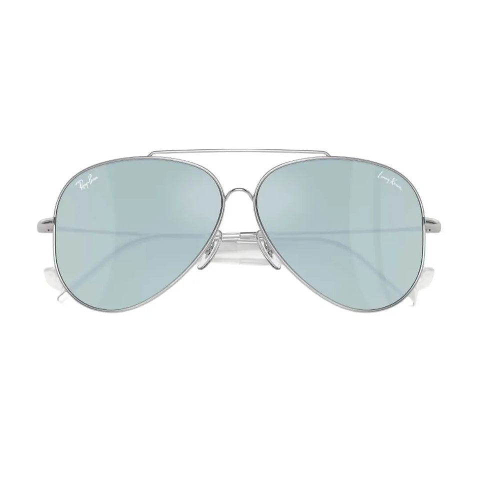Ray-Ban Aviator Reverse RBR0101S 003/30 - Silver Frame With Silver Lens Folded View
