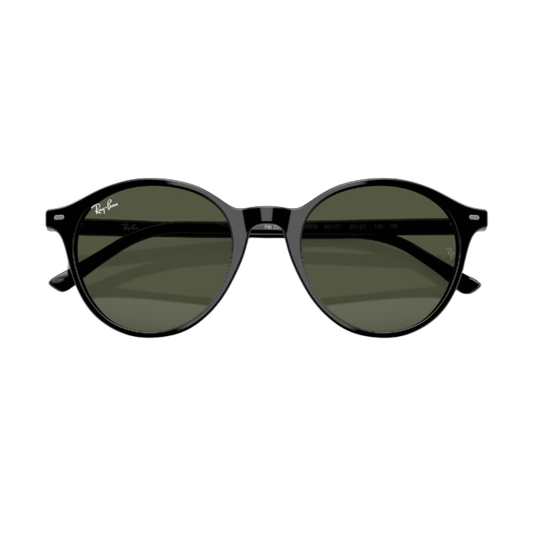 Ray-Ban Bernard RB2230 901/31 - Black Frame With Green Lens Folded View