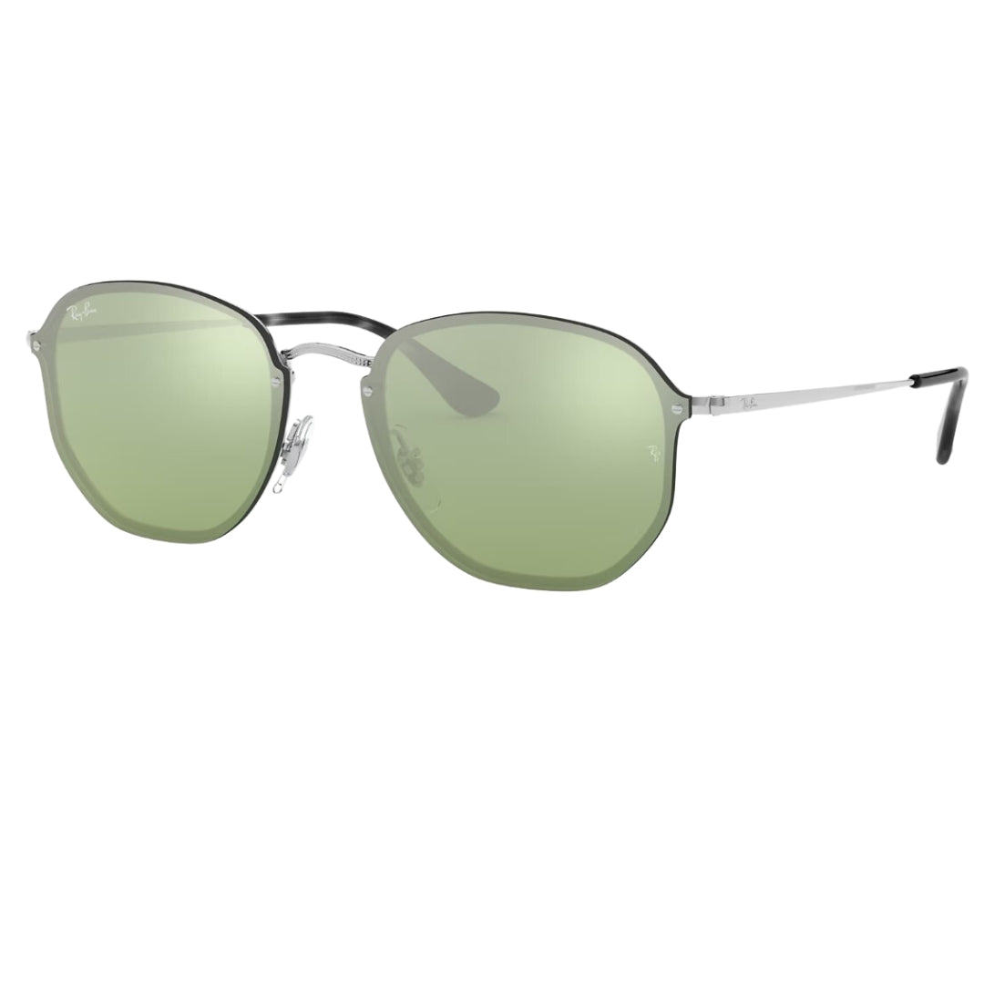 Ray-Ban Blaze Hexagonal RB3579N 003/30 Silver - Metal - Dark Green