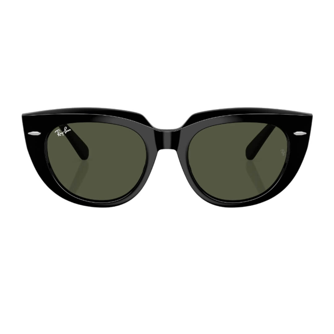 Ray-Ban Doreen RB2286 901/31 - Black Frame with Green Lens Close Up Front View