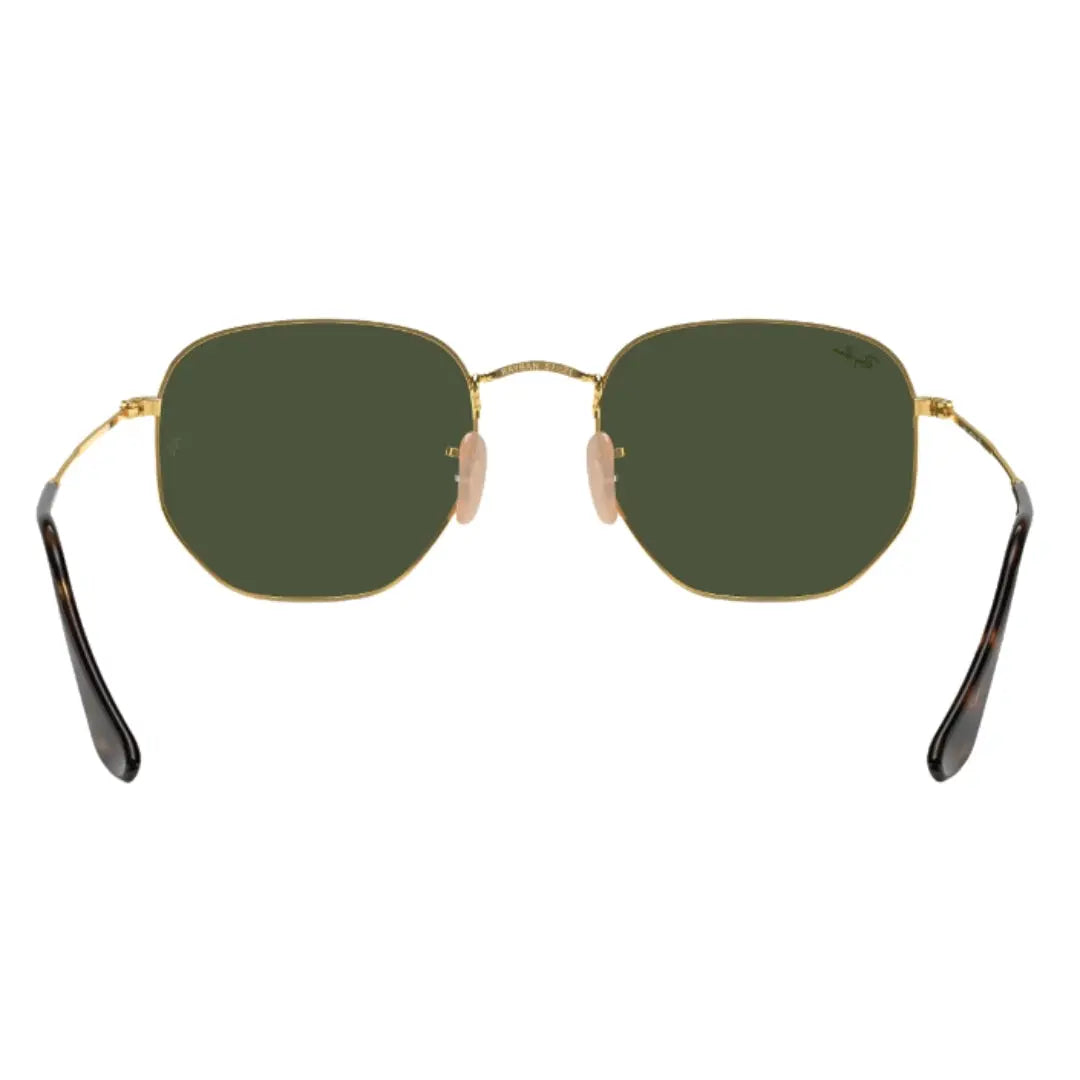 Ray-Ban Hexagonal Flat Lenses RB3548N 001 Gold Back Side View