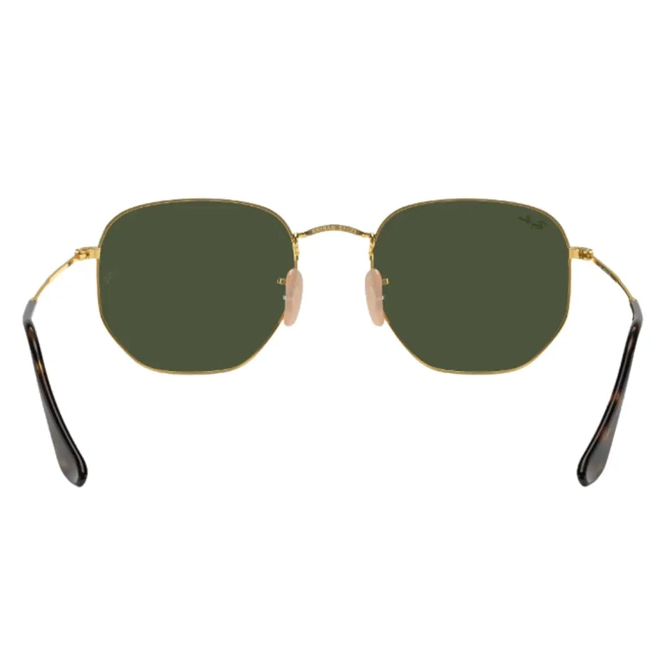Ray-Ban Hexagonal Flat Lenses RB3548N 001 Gold Back Side View