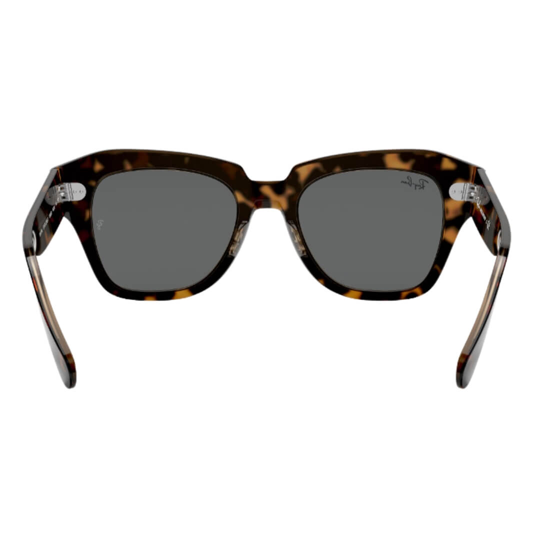 Ray-Ban State Street RB2186 1292B1 49 Havana Transparent Brown Frame, Dark Grey Lens Back Side View