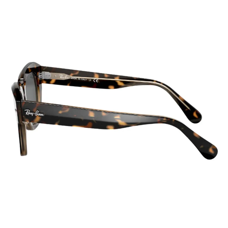 Ray-Ban State Street RB2186 1292B1 49 Havana Transparent Brown Frame, Dark Grey Lens Side View