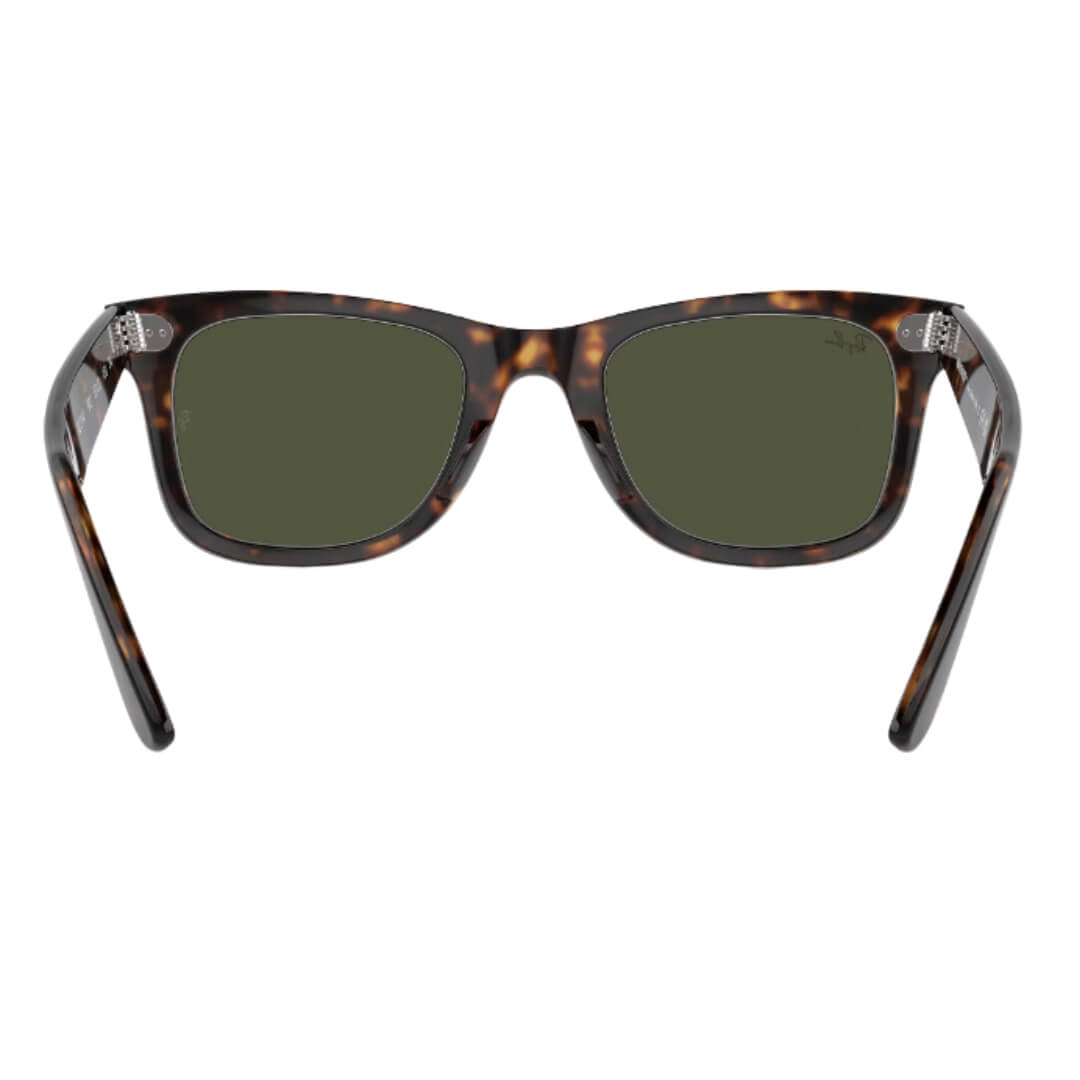 Ray-Ban Wayfarer RB2140 902 - Tortoise Frame with Green Lens Back View