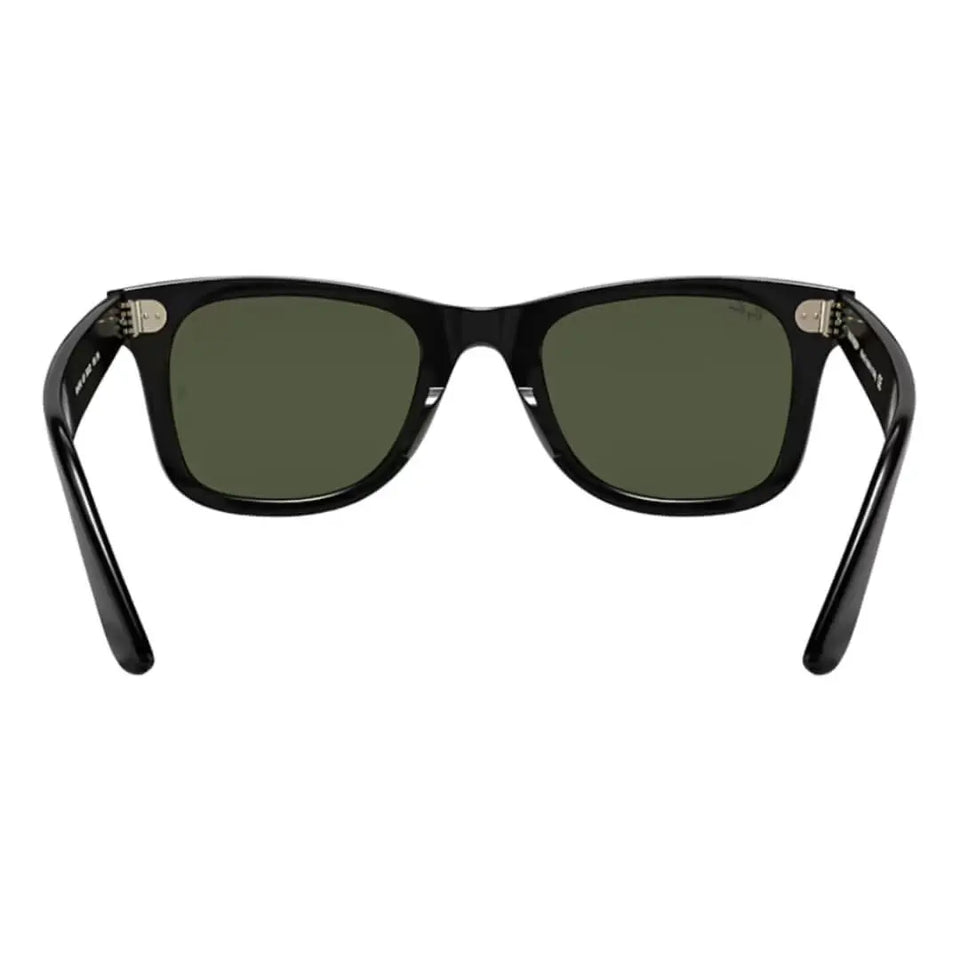 Ray-Ban Wayfarer RB4340 601 - Black Frame with Green Lens Back Side View