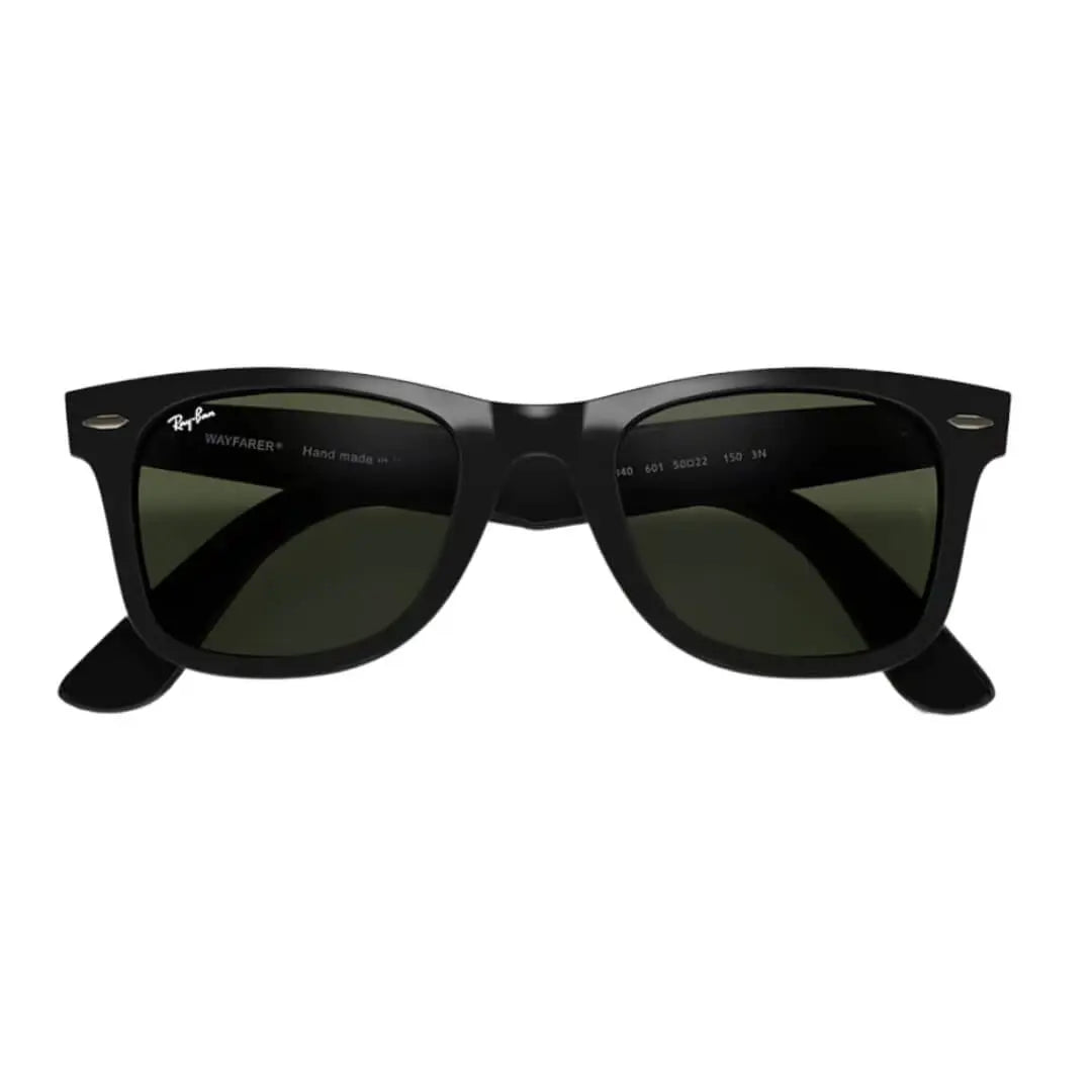 Ray-Ban Wayfarer RB4340 601 - Black Frame with Green Lens Folded View