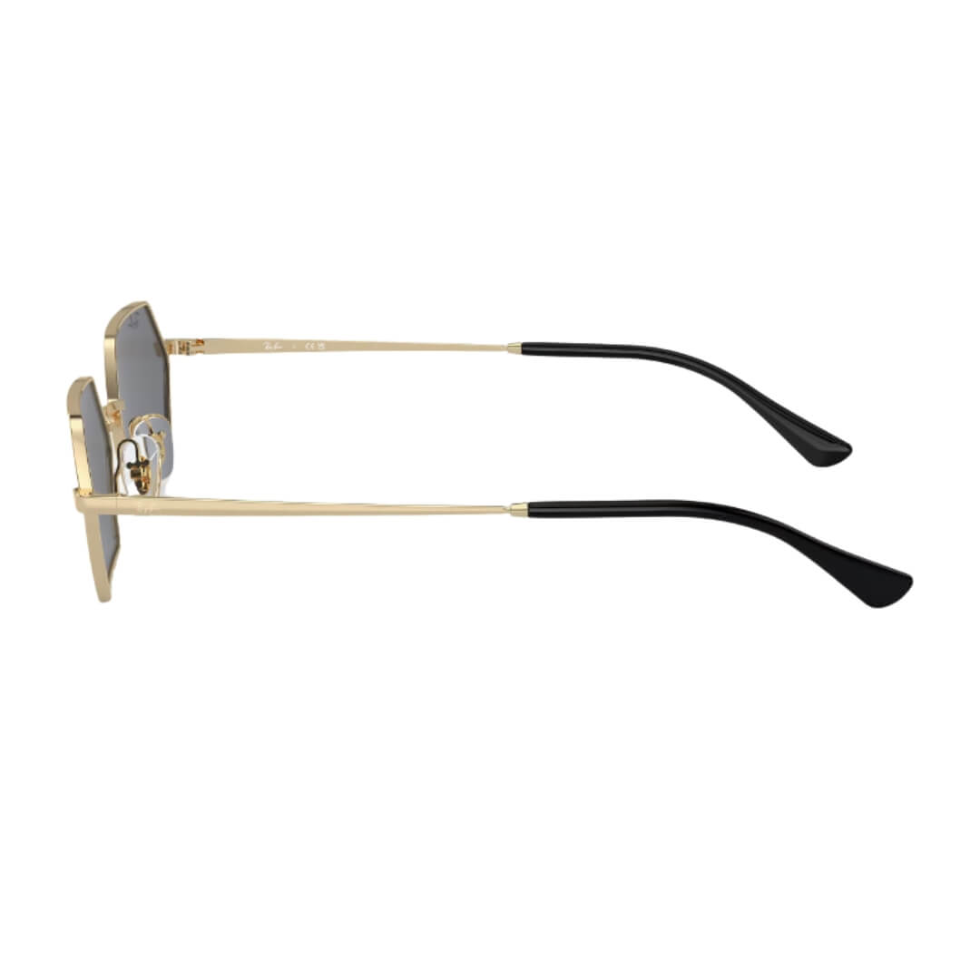 Ray-Ban Yevi RB3728 92136V 58 Light Gold Frame, Dark Grey Lens Back Side View