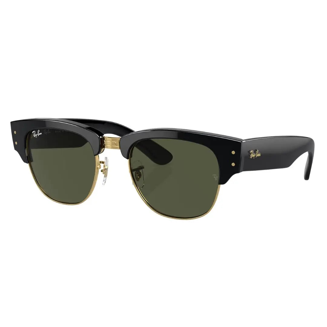 Ray-Ban RB0316S Mega Clubmaster 901/31 sunglasses, black and gold frame with green G-15 lenses - Gadgets Online NZ