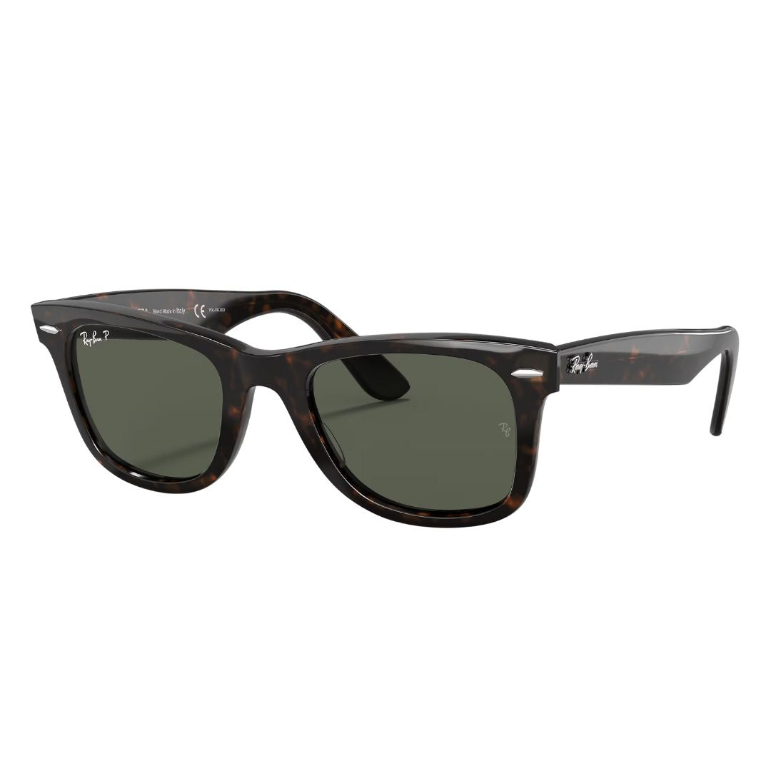 Ray-Ban RB2140 Original Wayfarer 902/58 sunglasses, tortoise frame with polarized green G-15 lenses - Gadgets Online NZ