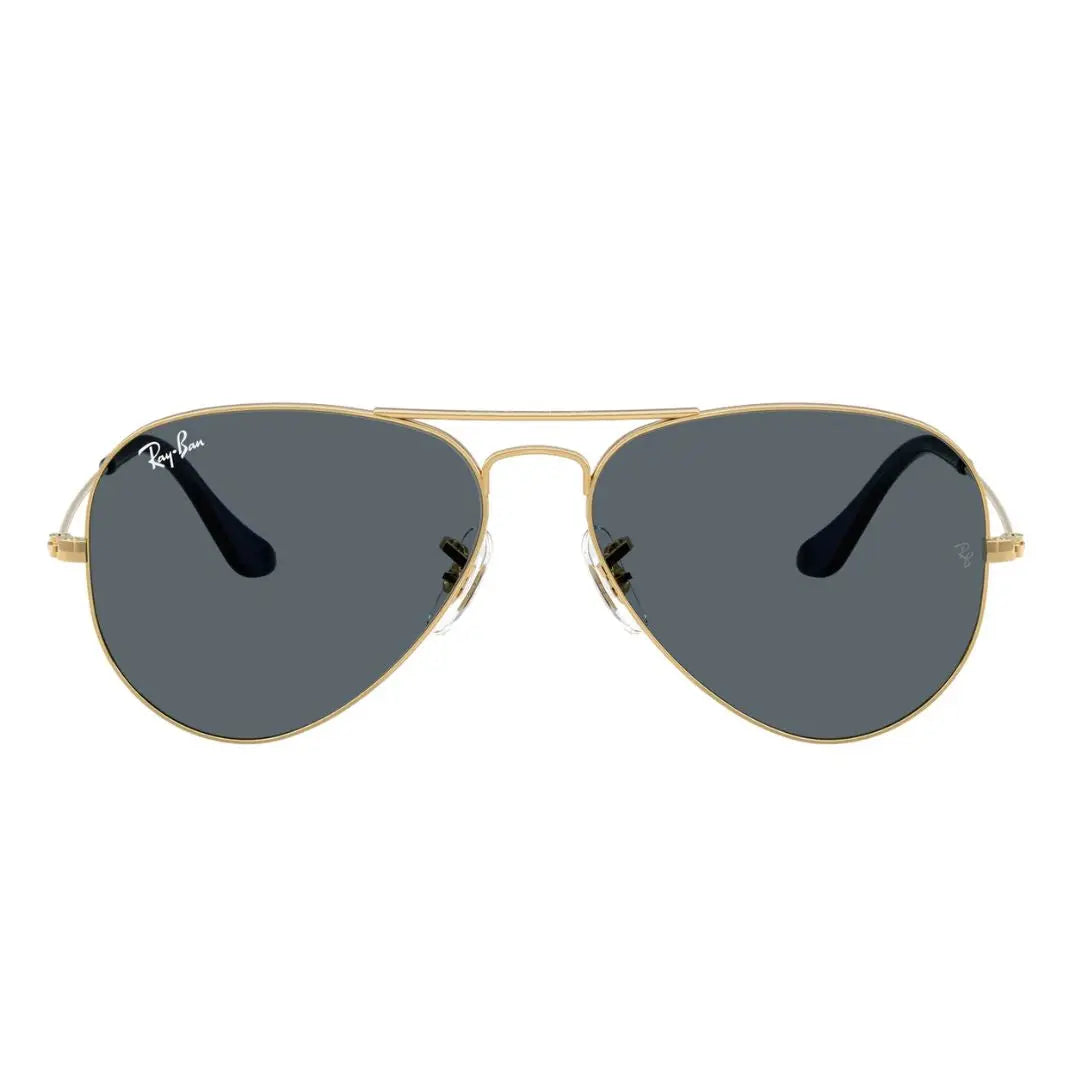Ray-Ban RB3025 Aviator Large Metal 9278R5 sunglasses in Arista Gold with Blue lenses, front view - Gadgets Online NZ