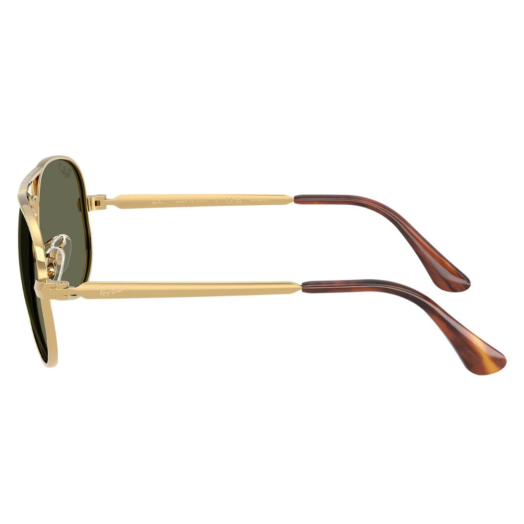 Side profile of Ray-Ban RB3925 Aviator Max gold sunglasses showing Havana tortoise ear tips - Gadgets Online NZ