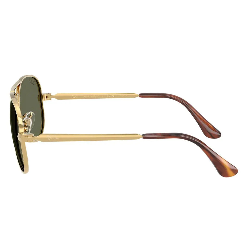Side view of Ray-Ban RB3925 Aviator Max gold sunglasses showing Havana tortoise ear tips - Gadgets Online NZ