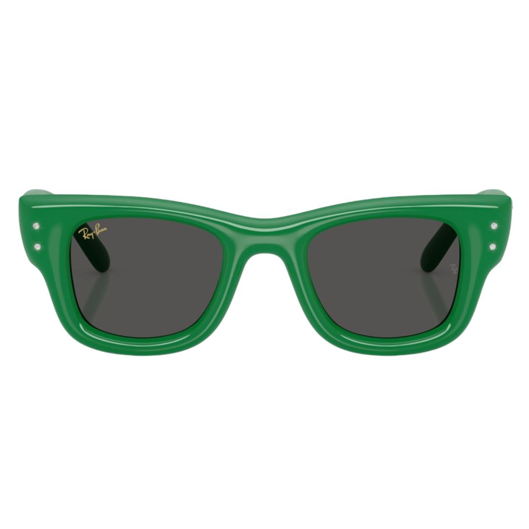 Front view of Ray-Ban RB4940B 685987 green acetate sunglasses featuring silver temple rivets - Gadgets Online NZ