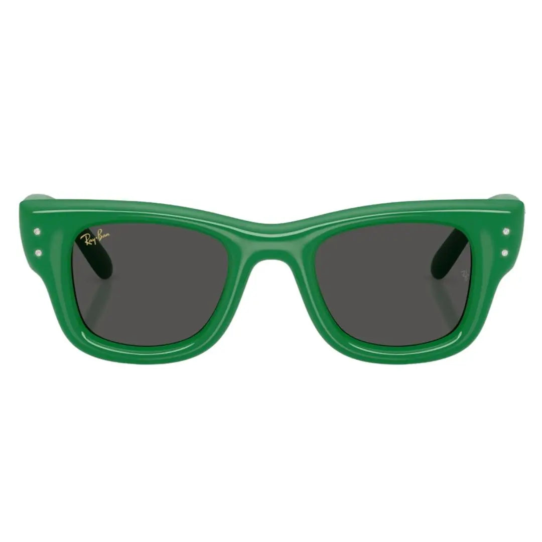 Front view of Ray-Ban RB4940B 685987 green acetate sunglasses featuring silver temple rivets - Gadgets Online NZ