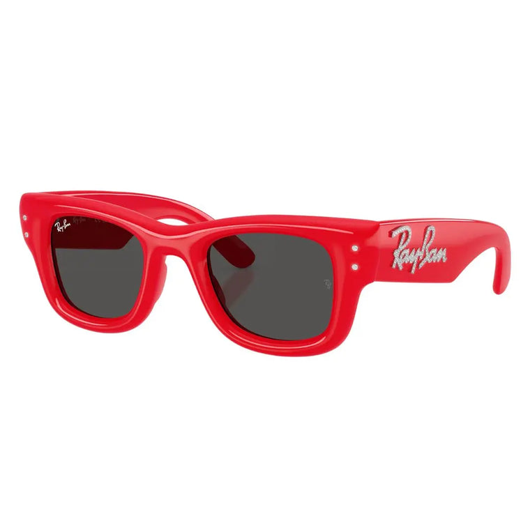 Ray-Ban RB4940B Wayfarer Puffer Crystal Edition 686187 in glossy red with grey lenses - Gadgets Online NZ