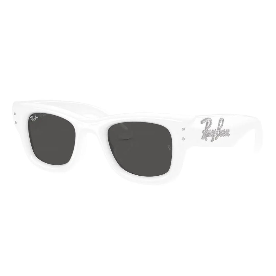 Ray-Ban RB4940B Wayfarer Puffer Crystal Edition 686387 in glossy white with grey lenses - Gadgets Online NZ