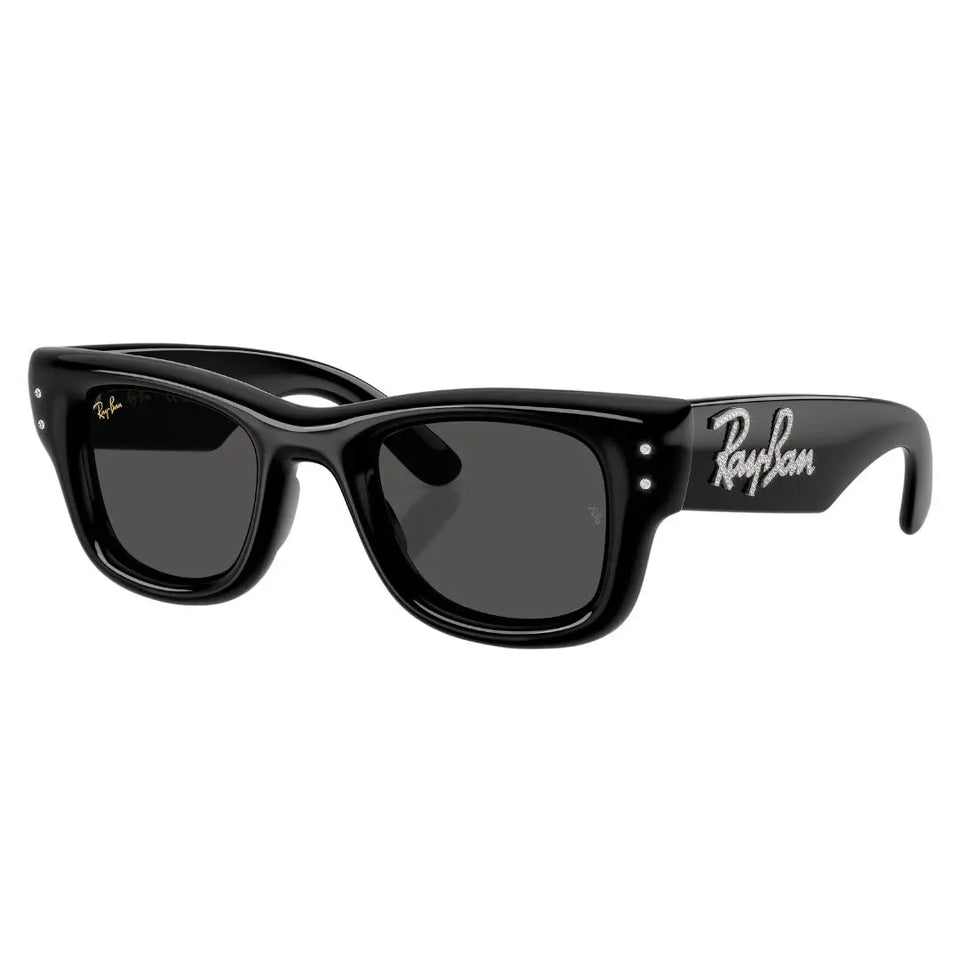 Ray-Ban RB4940B Wayfarer Puffer Crystal Edition 686487 in glossy black with grey lenses - Gadgets Online NZ