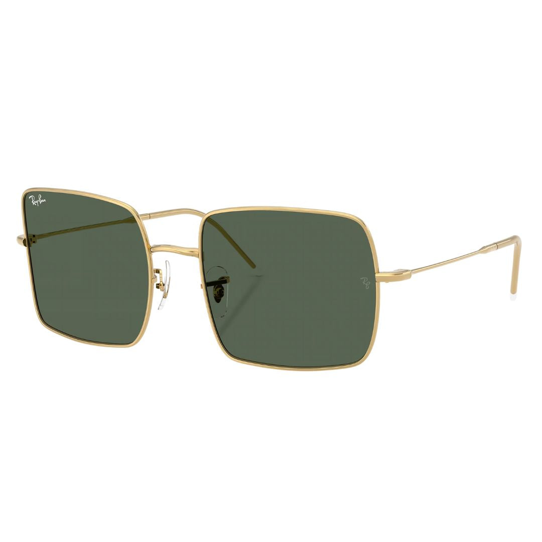 Ray-Ban RBR0104S Square Reverse 1971 001/VR sunglasses, gold frame with concave green lenses - Gadgets Online NZ
