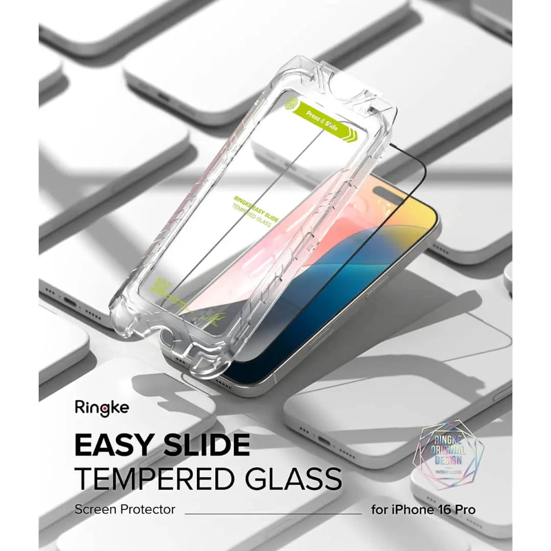 iPhone 16 Pro Screen Protector Easy Slide Tempered Glass 2 Pack Ringke